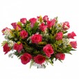 Buquê com 24 Rosas Cor Rosa (VERIFICAR DISPONIBILIDADE DE TONS DE Rosas/Rosa)